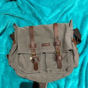 Gray Canvas Messenger Bag